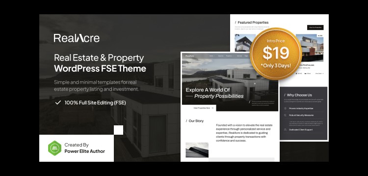 Item cover for download RealAcre – Real Estate & Property Full Site Editing WordPress Theme