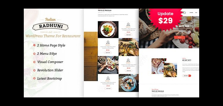 Item cover for download Italian Radhuni - Food & Resturant WordPress Theme