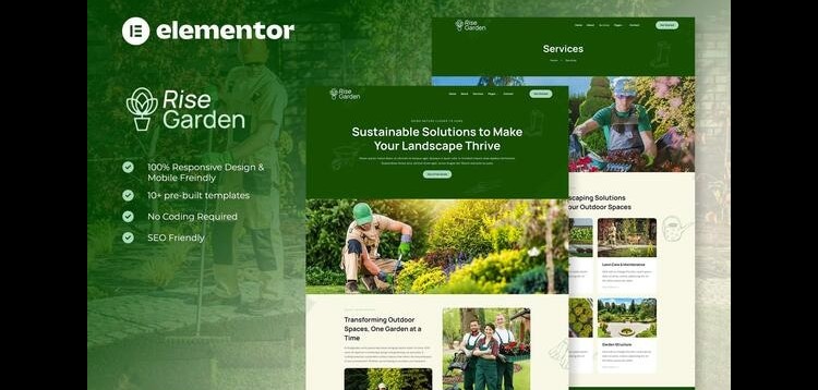 Item cover for download Risegarden - Landscape & Gardening Service Elementor Template Kit