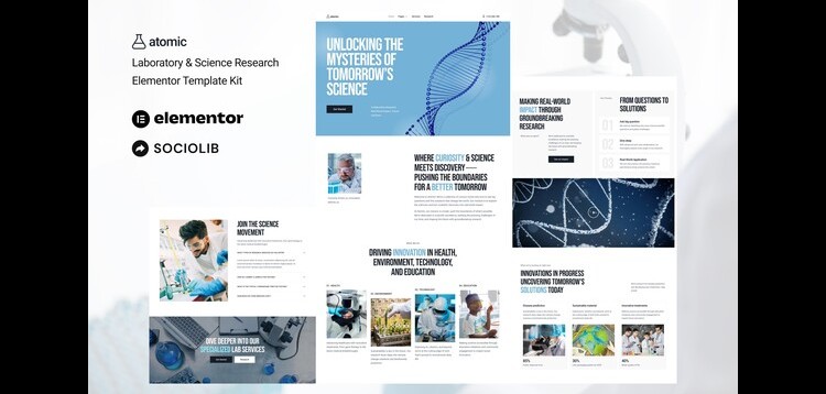 Item cover for download Atomic - Laboratory & Science Research Elementor Template Kit