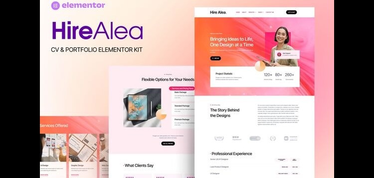 Item cover for download HireAlea - Personal CV Elementor Template Kit