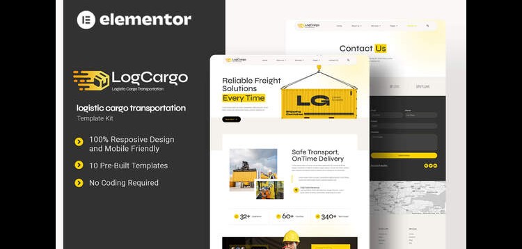 Item cover for download LogCargo - Logistic Cargo Transportation Elementor Template Kit