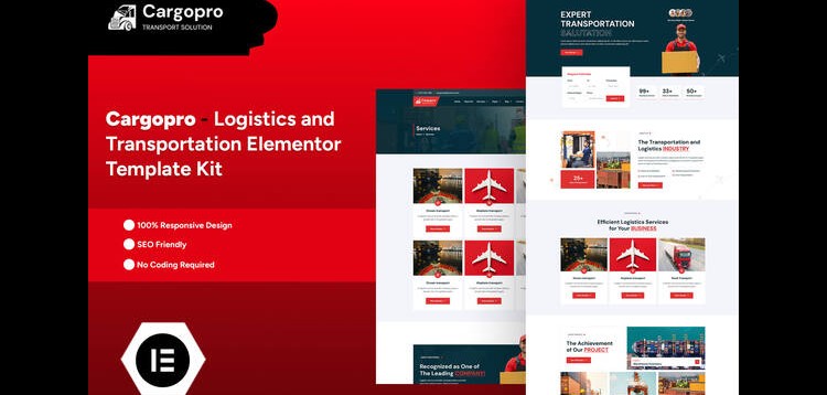 Item cover for download Cargopro - Logistics & Transportation Elementor Pro Template Kit