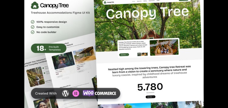Item cover for download CanopyTree - Elementor Template Kit Treehouse Accommodations