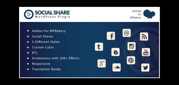 Item cover for download Social Share - Addons for WPBakery Page Builder WordPress Plugin