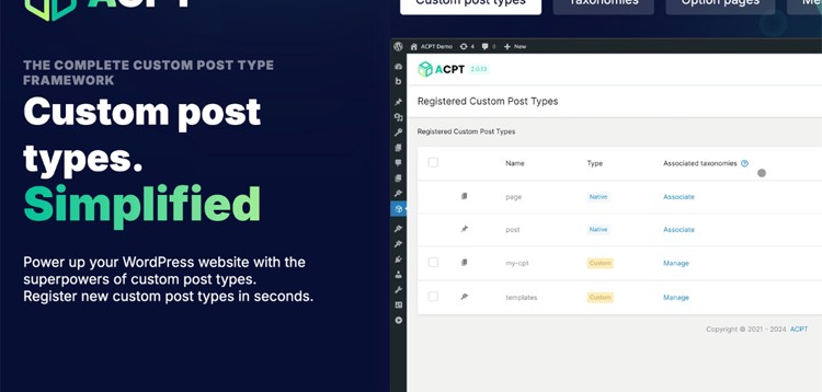 Item cover for download Advanced Custom Post Types (ACPT)