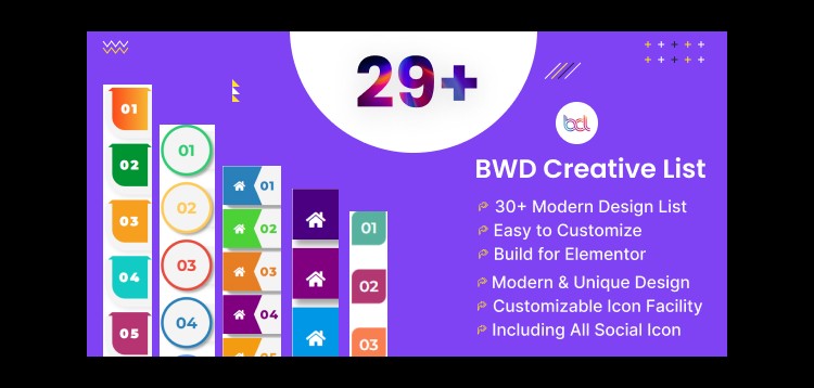 Item cover for download BWD Creative List addon for elementor