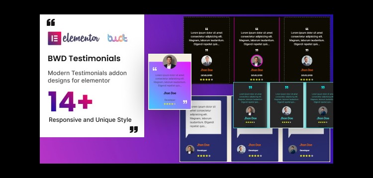 Item cover for download BWD Testimonials addons for elementor
