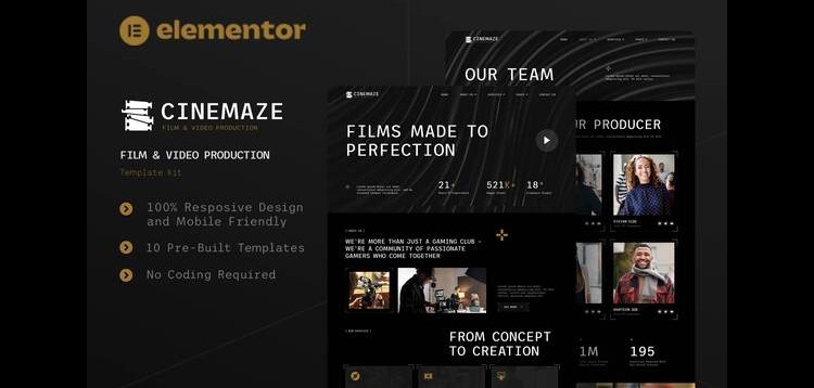 Item cover for download Cinemaze - Film & Video Production Elementor Template Kit