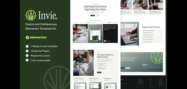 Item cover for download Invie - Invoicing Platform & SaaS Elementor Template Kit