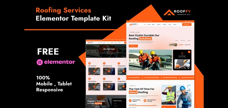 Item cover for download Rooffy - Roofing Services Elementor Template Kit