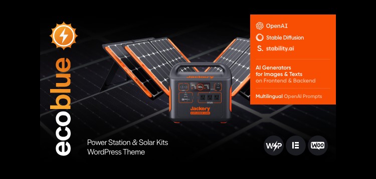Item cover for download EcoBlue - Power Station & Solar Kits WordPress Theme
