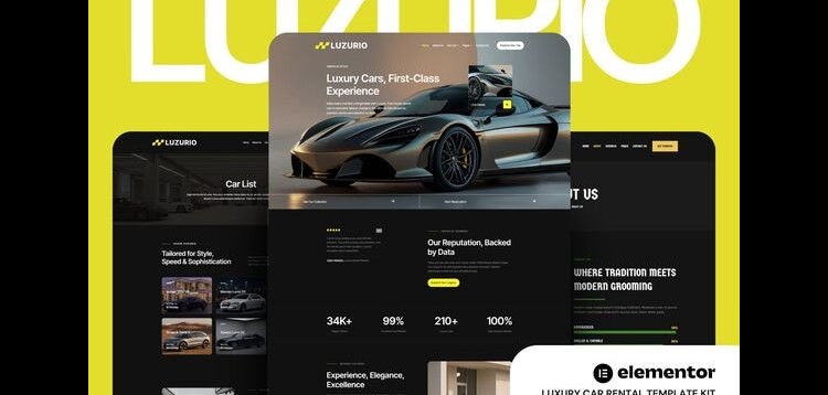 Item cover for download Luzurio - Luxury Car Rental Elementor Template Kit