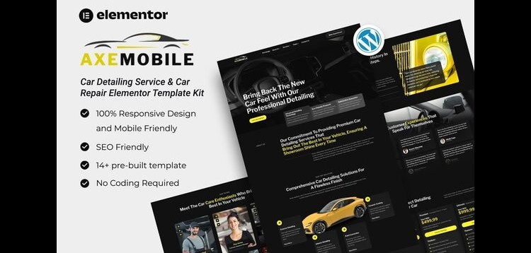 Item cover for download Axemobile - Car Detailing Service & Car Repair Elementor Template Kit