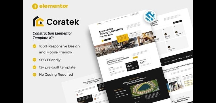 Item cover for download Coratek - Construction Elementor Template Kit