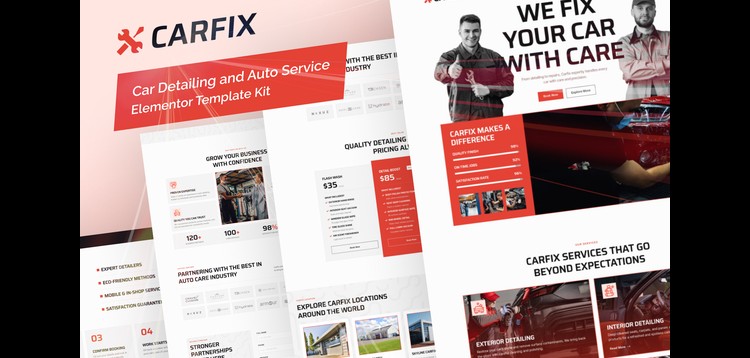 Item cover for download Carfix - Car Detailing and Auto Service Elementor Template Kit