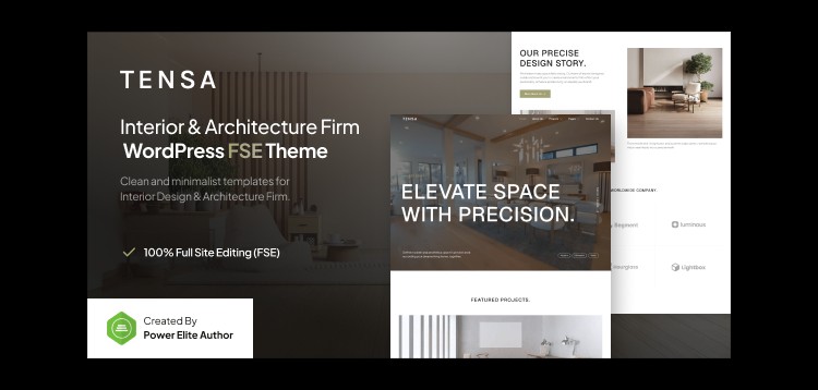 Item cover for download Tensa – Interior Design & Architecture Firm FSE WordPress Theme