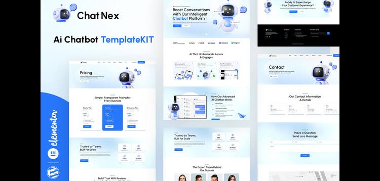 Item cover for download ChatNex - AI Chatbot Elementor Template Kit