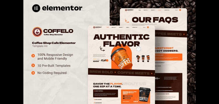 Item cover for download Coffelo - Coffee Shop Cafe Elementor Template Kit