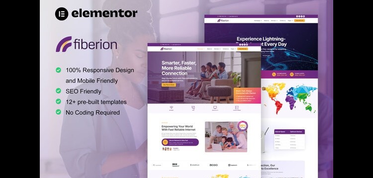 Item cover for download Fiberion - Broadband & Internet Service Provider Elementor Pro Template Kit