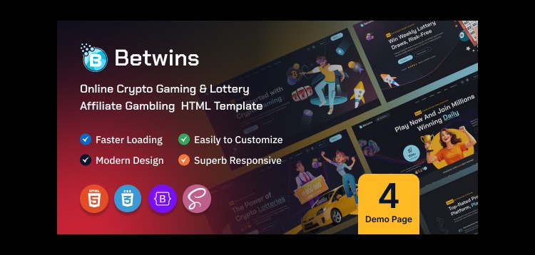 Item cover for download Betwins - Online Crypto Gaming & Lottery Affiliate HTML Template