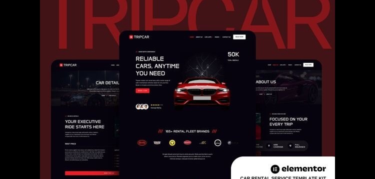 Item cover for download Tripcar - Car Rental Service Website Elementor Template Kit