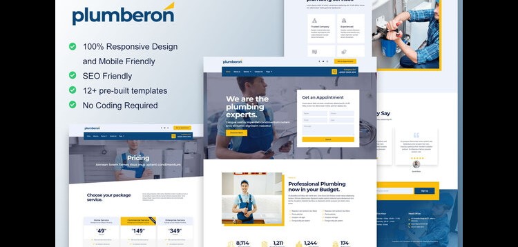 Item cover for download Plumberon - Plumbing Service Elementor Template Kit