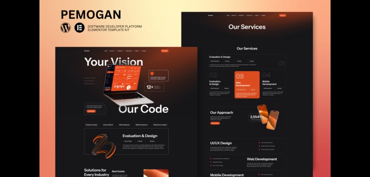 Item cover for download Pemogan - Software Development & IT Solutions Elementor Template Kit