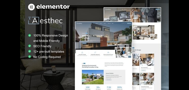 Item cover for download Aesthec - Architecture & Interior Design Service Elementor Template Kit