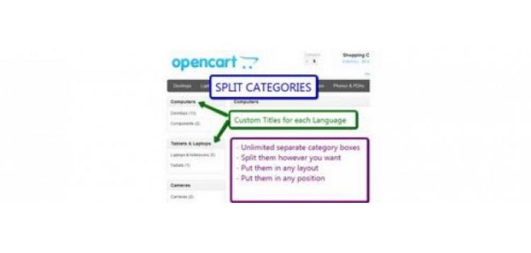 Item cover for download Unlimited Split Categories OpenCart