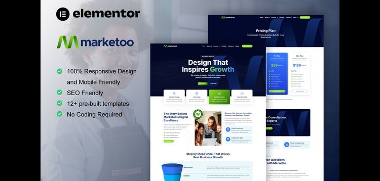 Item cover for download Marketoo - Digital Marketing Agency Elementor Pro Template Kit