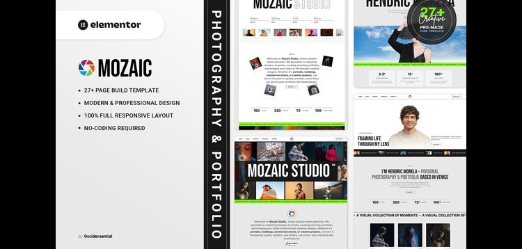Item cover for download Mozaic - Photography & Portfolio Elementor Template Kit