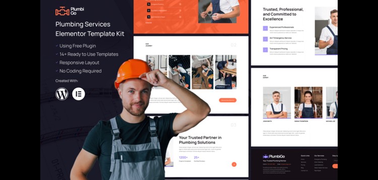 Item cover for download PlumbiGo - Plumbing Services Elementor Template Kit