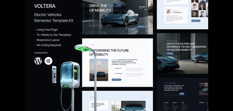 Item cover for download Voltera - Electric Vehicles Elementor Template Kit