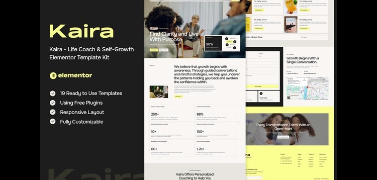Item cover for download Kaira - Life Coach & Self-Growth Elementor Template Kit