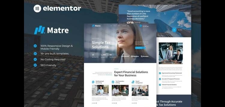 Item cover for download Matre - Accounting & Tax Services Elementor Template Kit