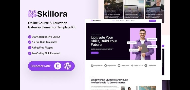 Item cover for download Skillora - Online Course & Edication Gateway Elementor Template Kit