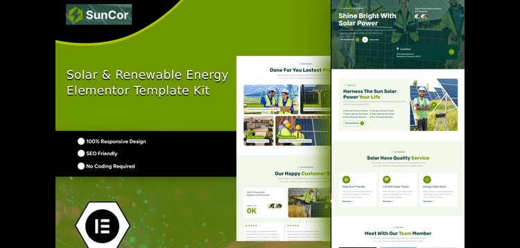 Item cover for download Suncor - Solar & Renewable Energy Elementor Template Kit