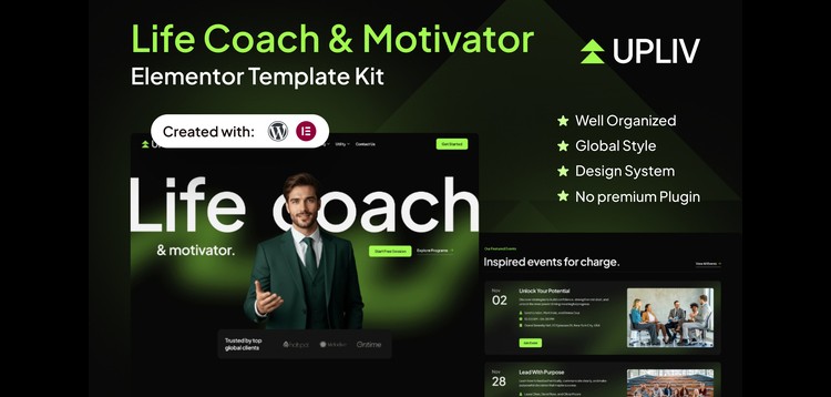 Item cover for download Upliv - Life Coach & Motivator Elementor Template Kit