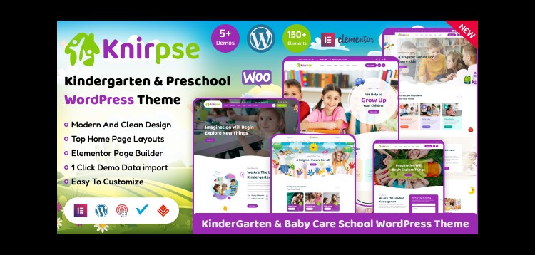 Item cover for download Knirpse – Kindergarten, School & Baby Care WordPress Theme