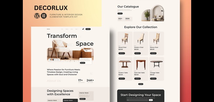 Item cover for download Decorlux - Interior Design Elementor Template Kit