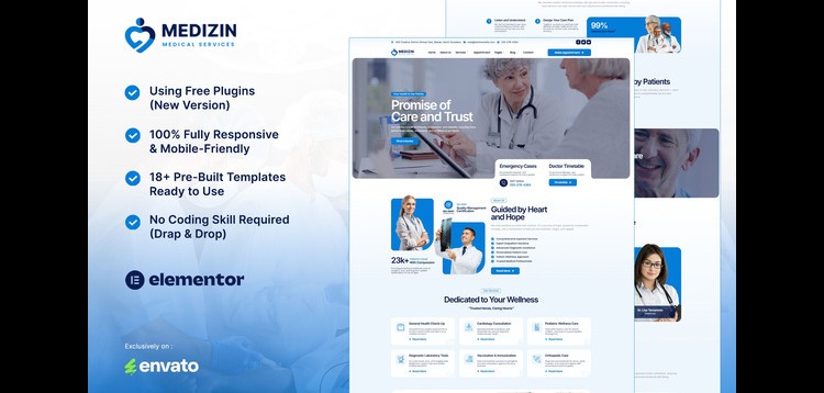 Item cover for download Medizin - Medical Services Elementor Template Kit