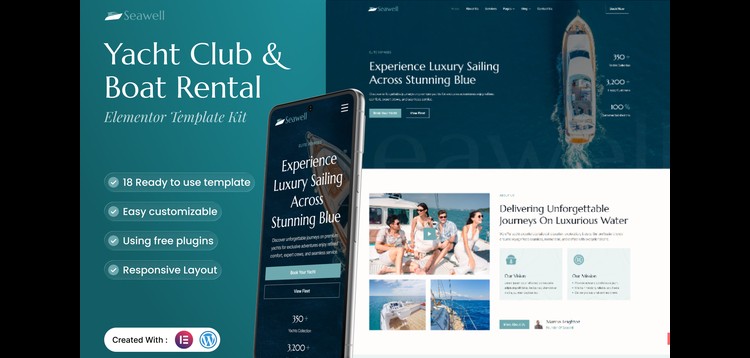 Item cover for download Seawell - Yacht Club & Boat Rental Elementor Template Kit