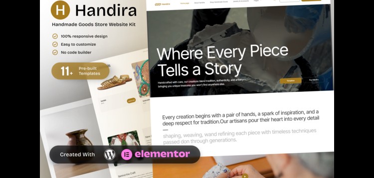 Item cover for download Handira - Handmade Goods Elementor Template Kit