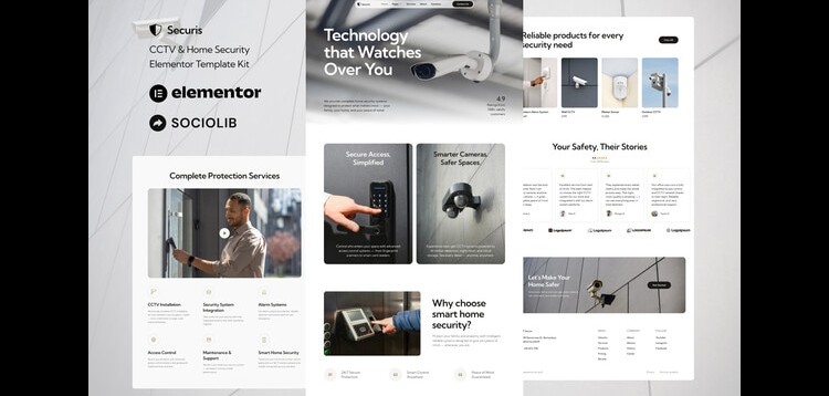 Item cover for download Securis - CCTV & Home Security Elementor Template Kit