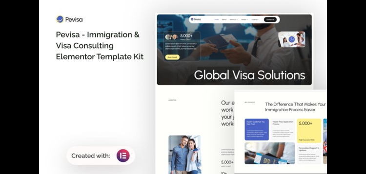 Item cover for download Pevisa - Immigration & Visa Consulting Elementor Template Kit