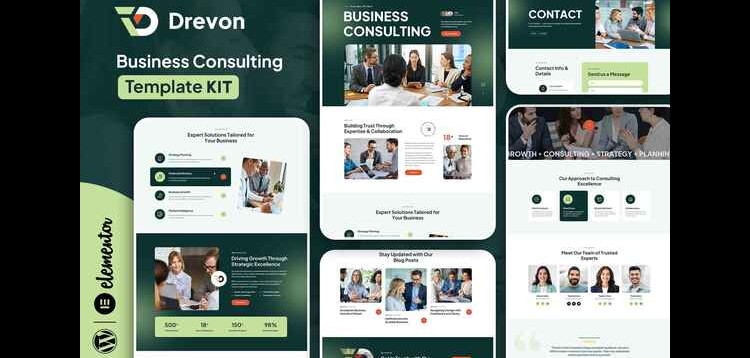 Item cover for download Drevon - Business Consulting Elementor Template Kit