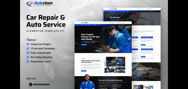 Item cover for download Autorizen - Car Repair & Auto Service Elementor Template Kit