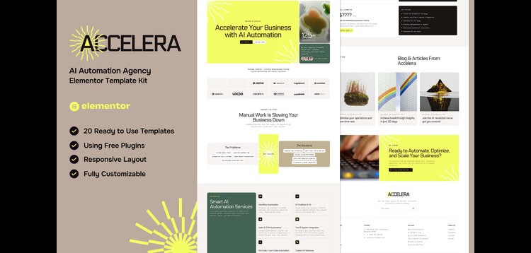 Item cover for download Accelera - AI Automation Agency Elementor Template Kit