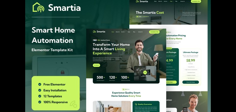 Item cover for download Smartia - Smart Home Automation Elementor Template Kit